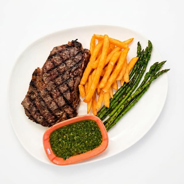 GRILL RIB EYE STEAK.